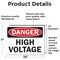 Signmission High Voltage Danger Sign, Vinyl Decal, 10in W x 7in L, 2PK OS-2PACK-DS-D-710-L-19395 - alternate 2